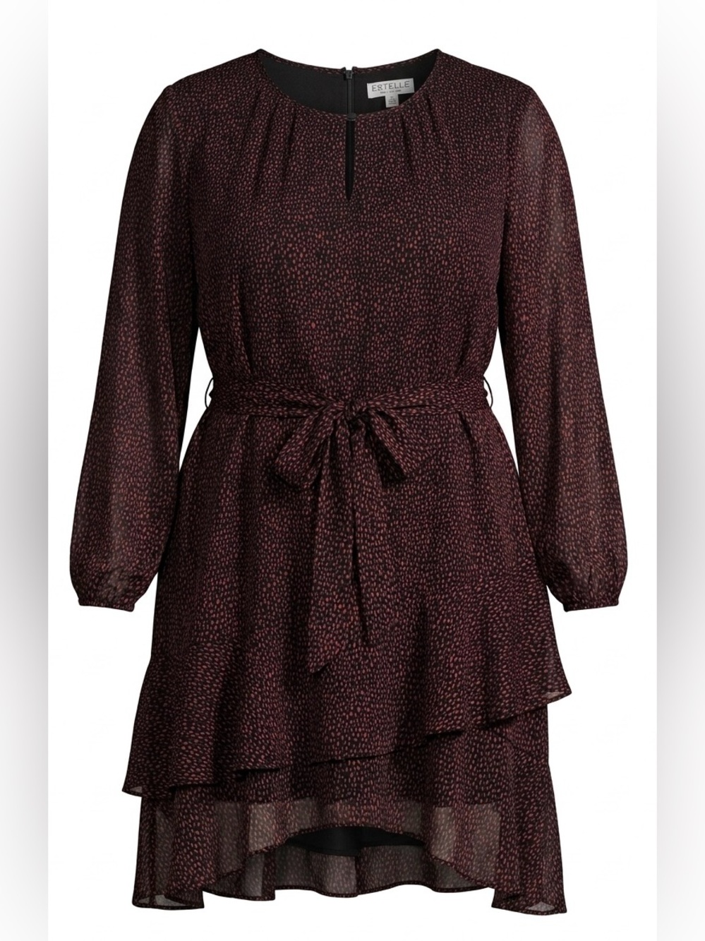 ESTELLE Camilla Dot V-Neck Midi Dress Sz 1X/16W Whimsigoth Etherial Fairy Grunge